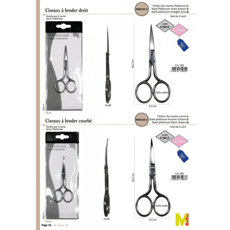 Stephanoise M164 - CISEAU A BRODER DROIT PLATINIUM