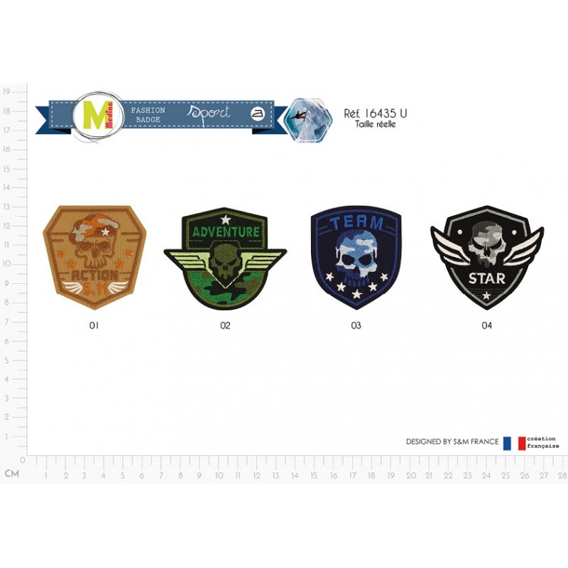 Stephanoise M16435 - M ECUSSON BLASON TETE DE MORT