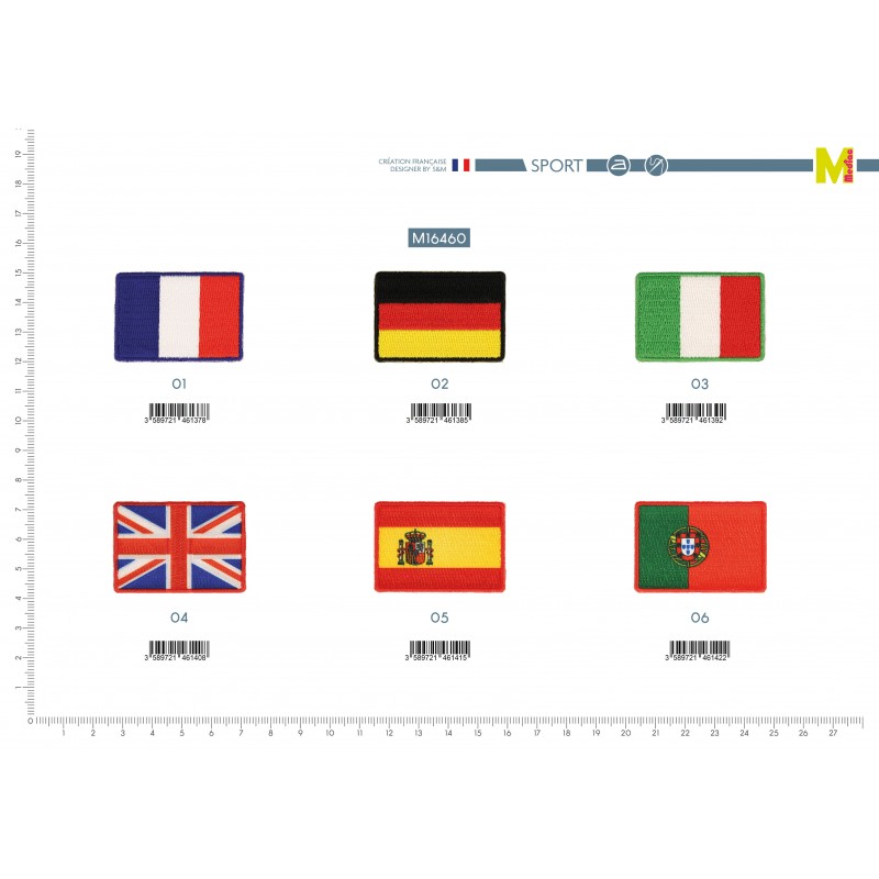 Stephanoise M16460 - S ECUSSON DRAPEAUX BRODES