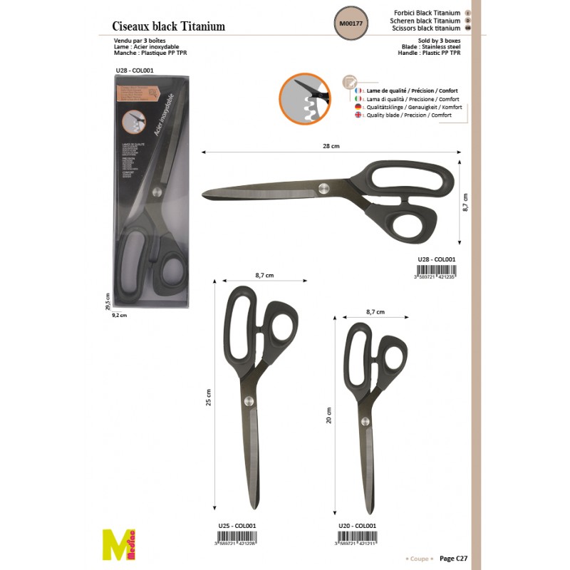 Stephanoise M177 - CISEAUX BLACK TITANIUM