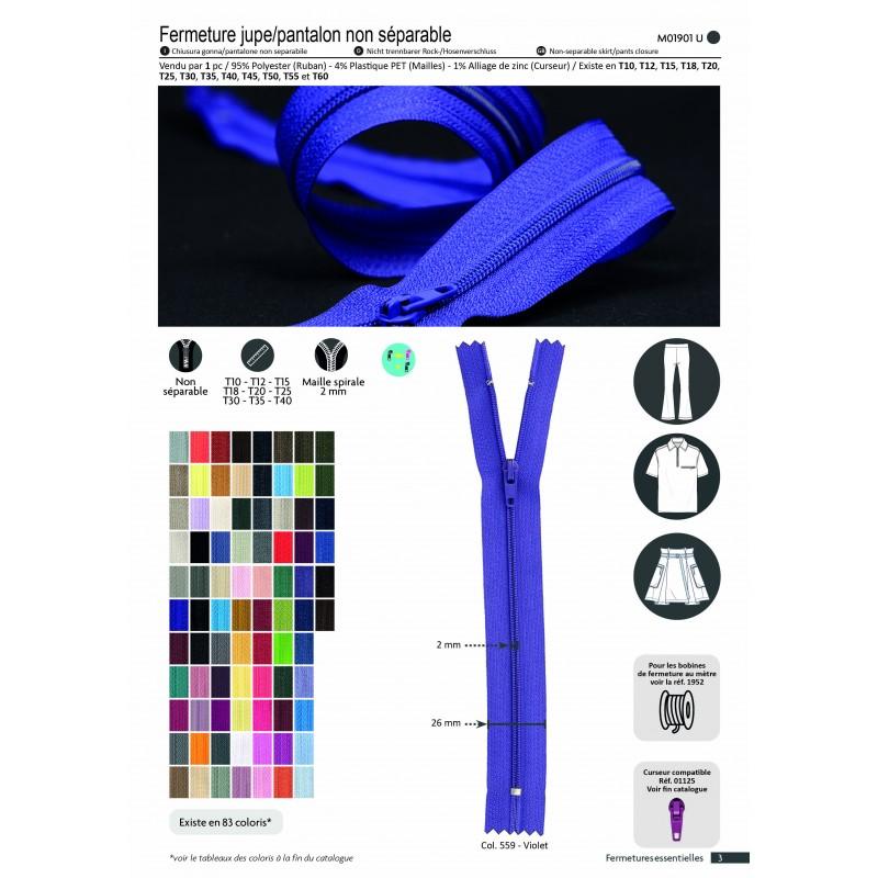 Stephanoise M1901 - FERMETURE FINE POLYESTER N°2