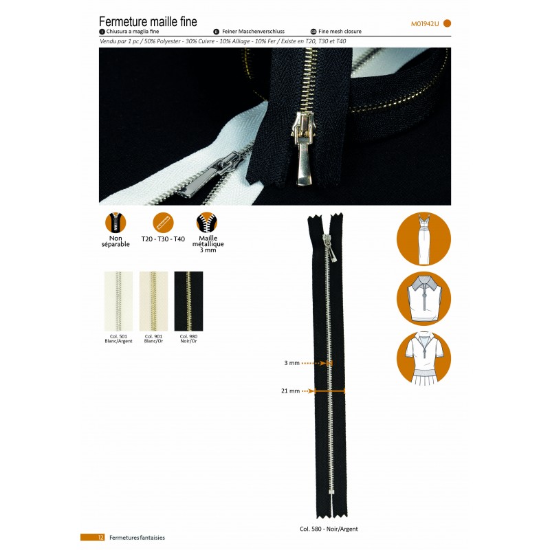 Stephanoise M1942 - FERMETURE MAILLE FINE