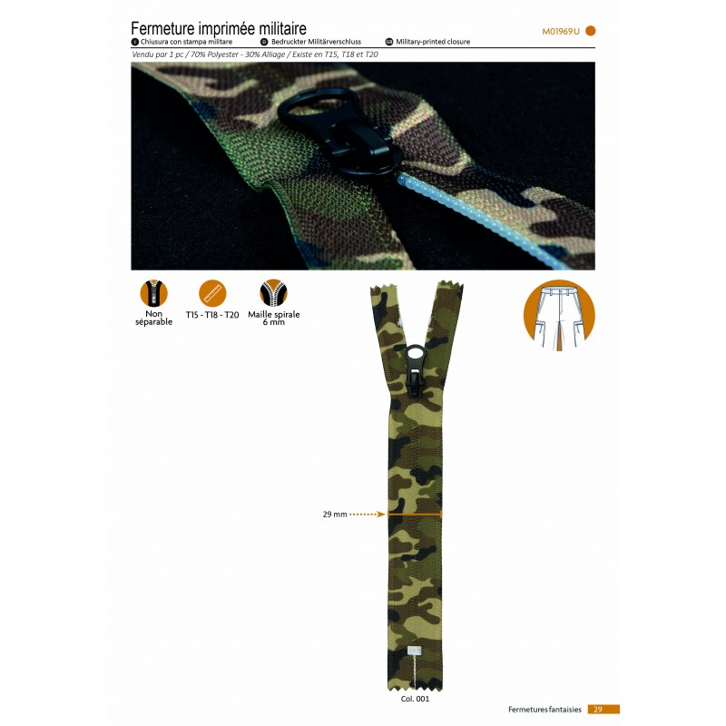 Stephanoise M1969 - FERMETURE IMPRIMÉE MILITAIRE NS