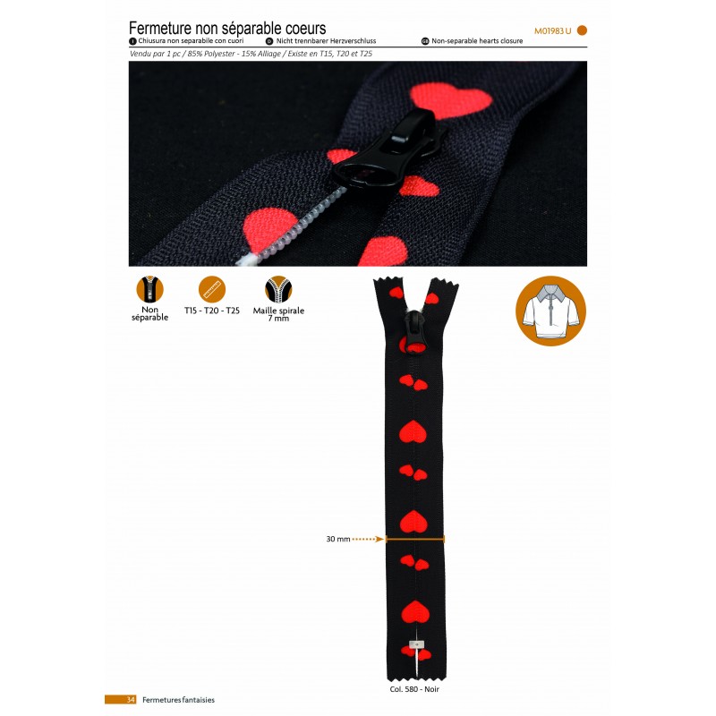 Stephanoise M1983 - FERMETURE NON SEPARABLE COEURS