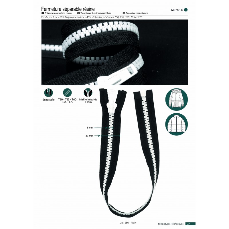 Stephanoise M1991 - FERMETURE SEPARABLE RESINE