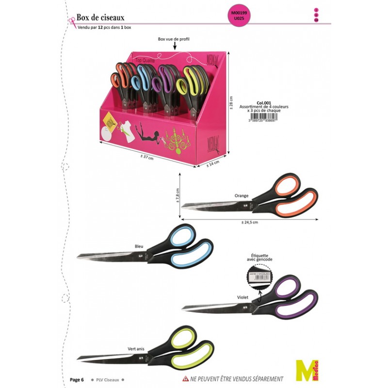 Stephanoise M199T25 - CISEAUX BOUTS RONDS PLV