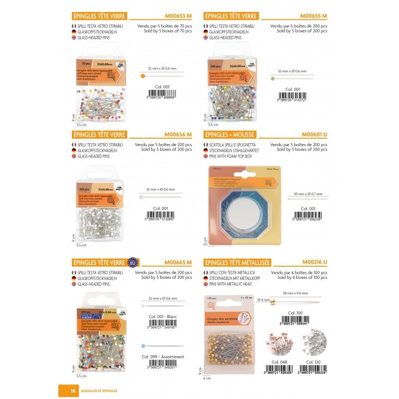 Stephanoise M216 - EPINGLES ABS COULEUR 38MM *100