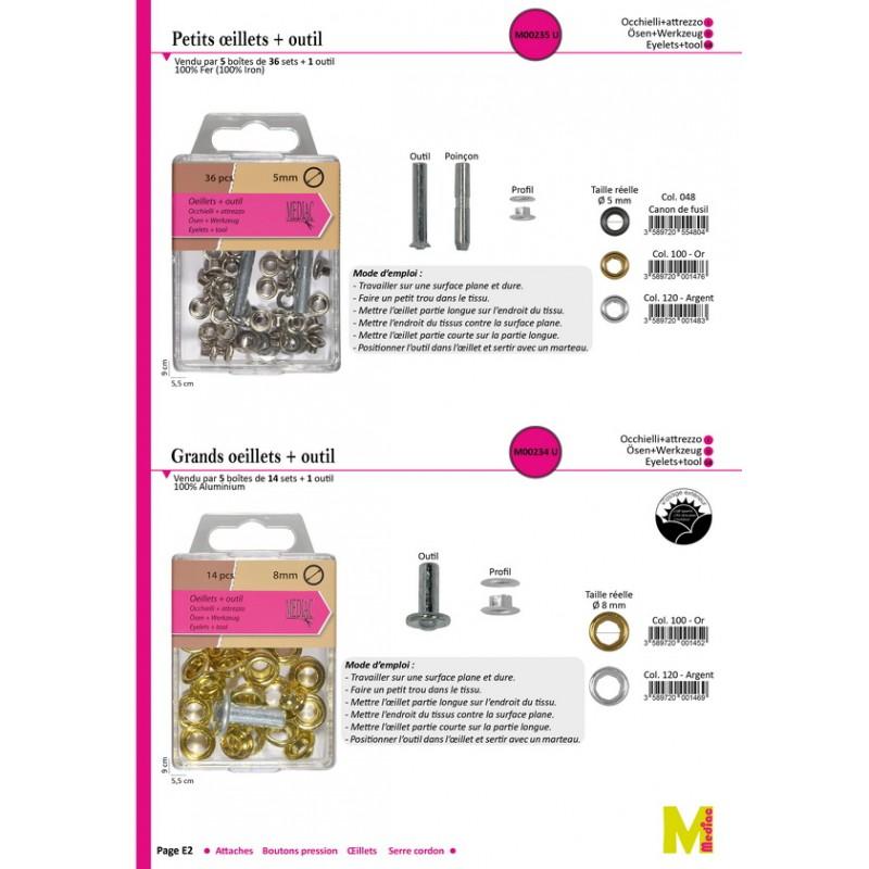 Stephanoise M235 - OEILLETS+OUTIL 5MM *36P