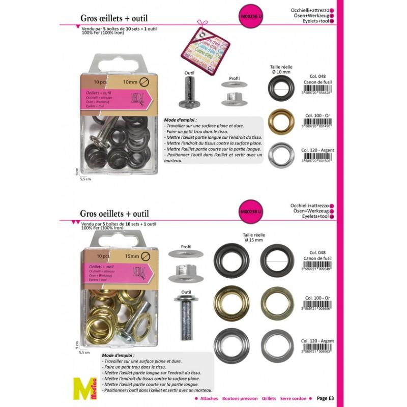 Stephanoise M236 - OEILLETS+OUTIL 10MM *10P