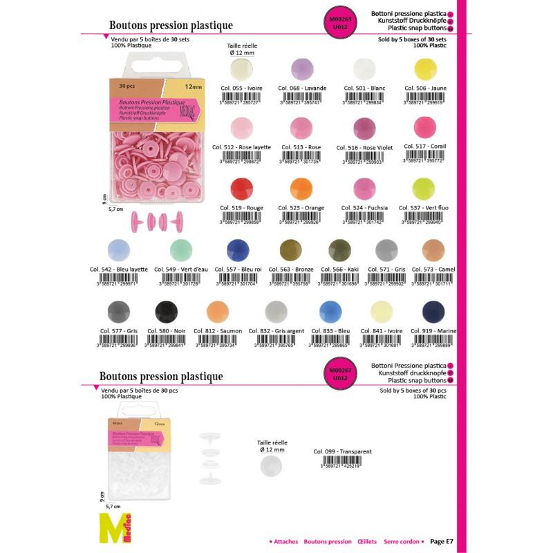 Stephanoise M267 - PRESSION PLASTIQUE 12MMX30 PCS