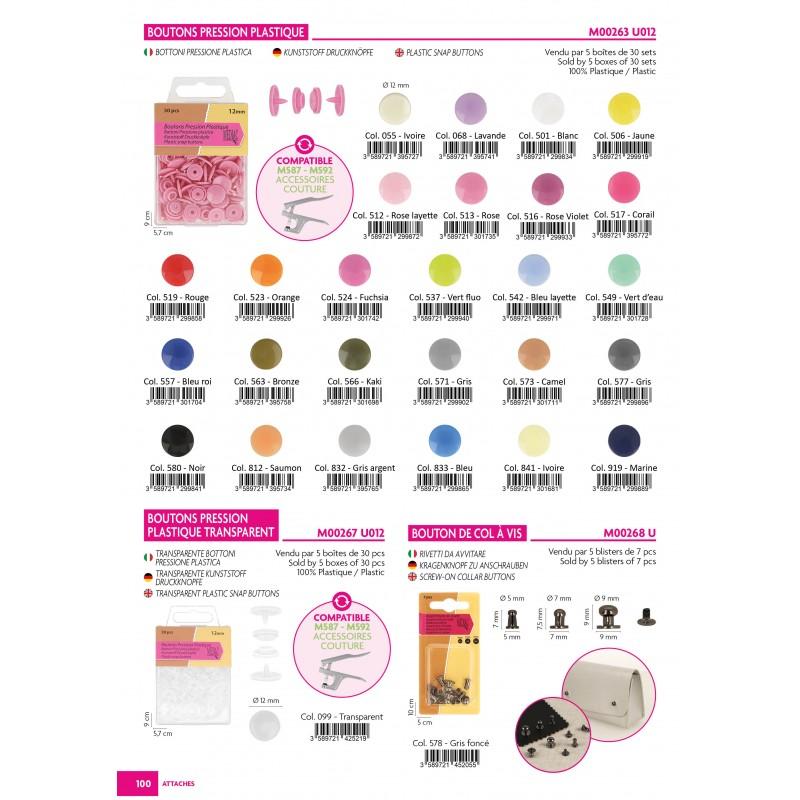 Stephanoise M268 - BOUTON DE COL À VIS *7PCS