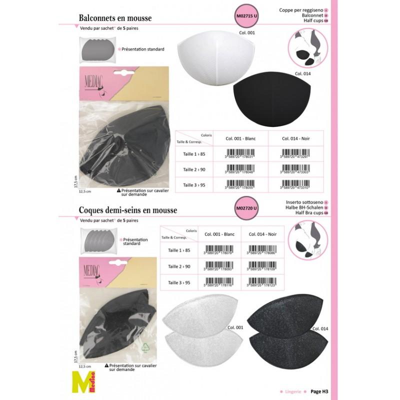 Stephanoise M2720 - COQUES DEMI-SEINS *5 PAIRES