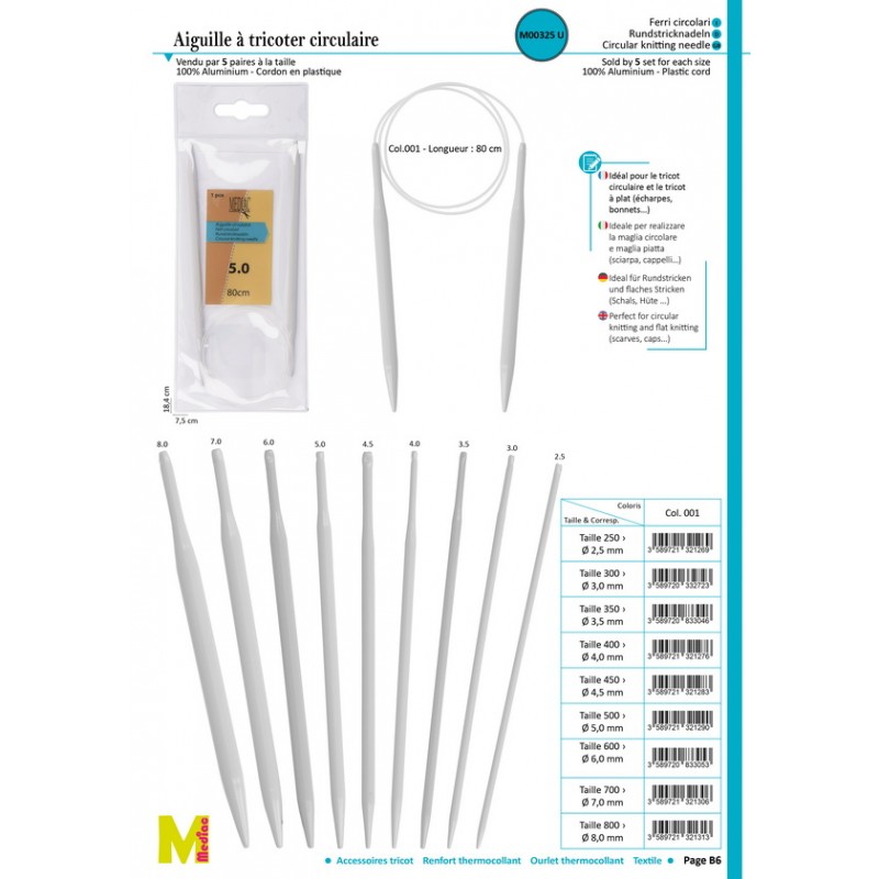 Stephanoise M325 - AIGUILLE CIRCULAIRE L80CM