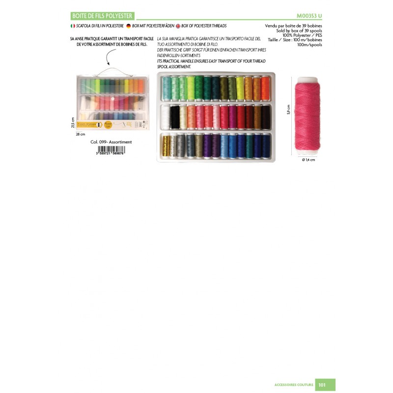 Stephanoise M353 - BOITE DE FILS POLYESTER *39