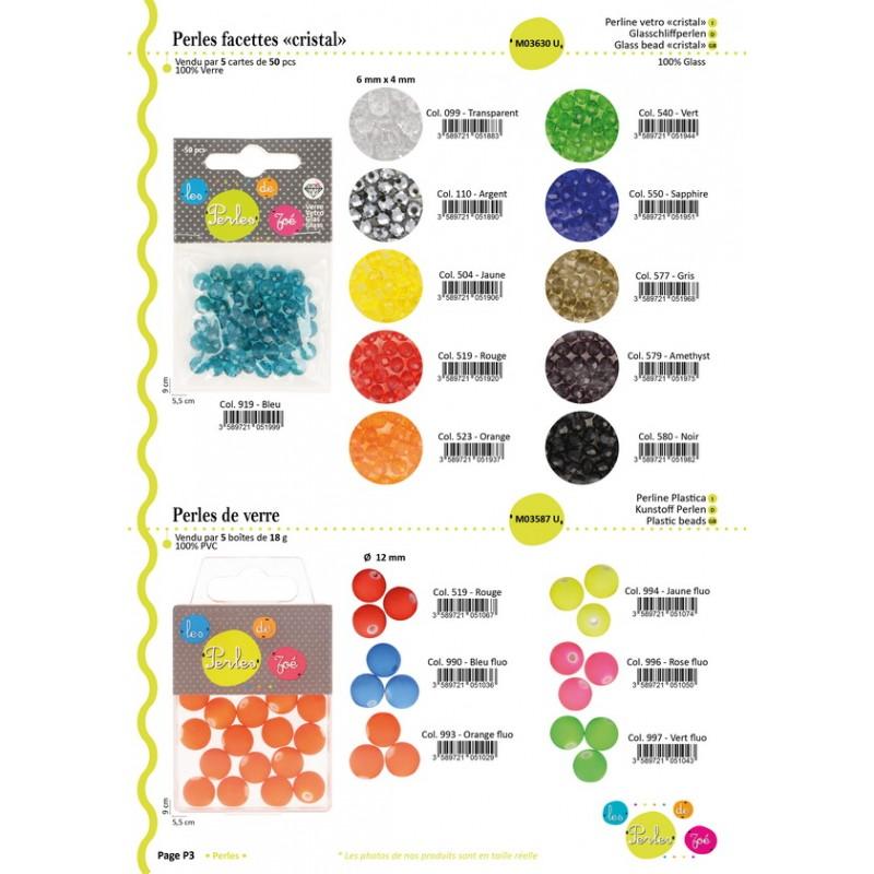 Stephanoise M3630 - PERLE FACETTE"CRISTAL"*50