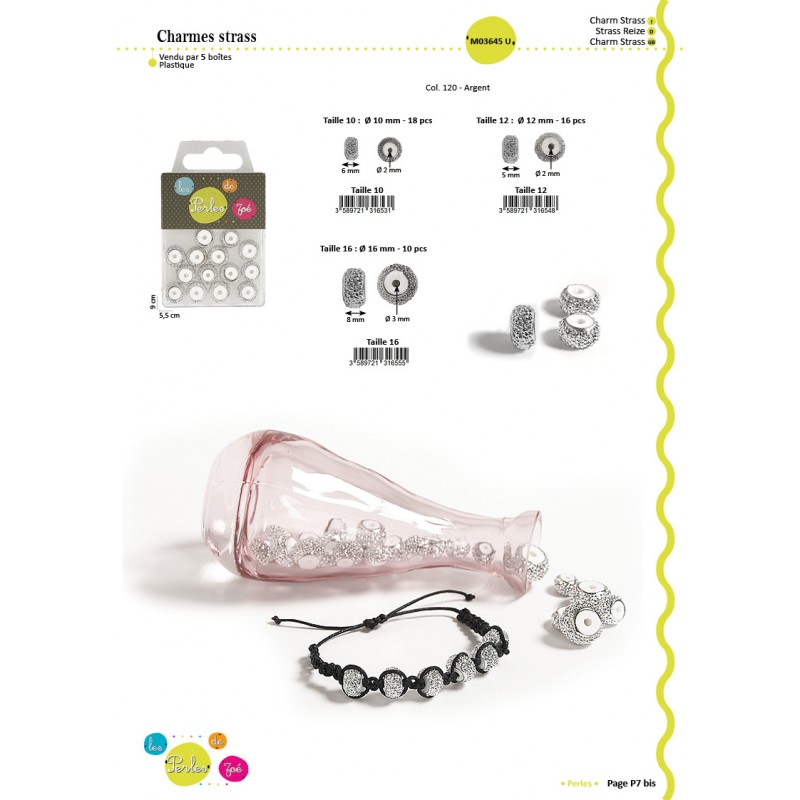 Stephanoise M3645 - CHARMES STRASS *10 16MM