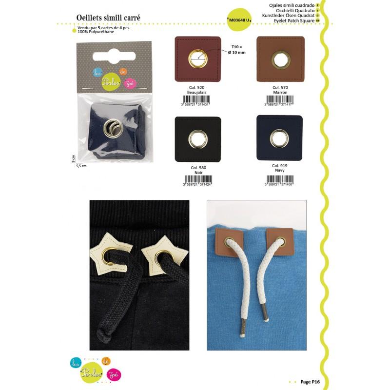 Stephanoise M3648 - OEILLETS SIMILI CARRE 10M M*4