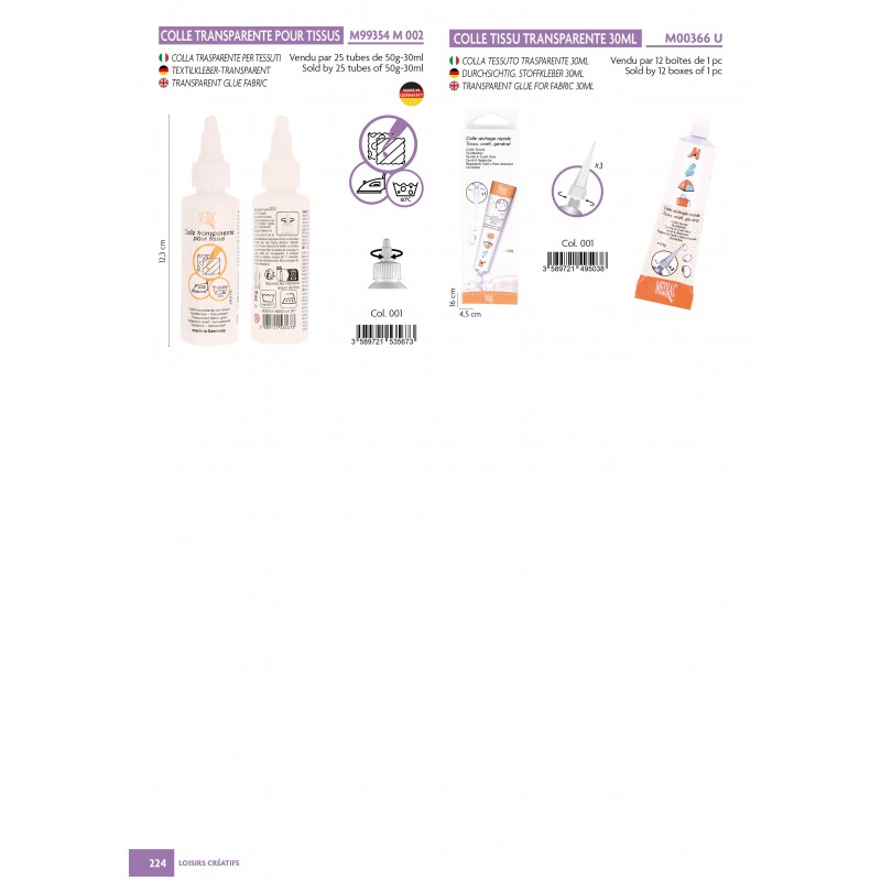 Stephanoise M366 - COLLE TISSU TRANSPARENTE 30 ML