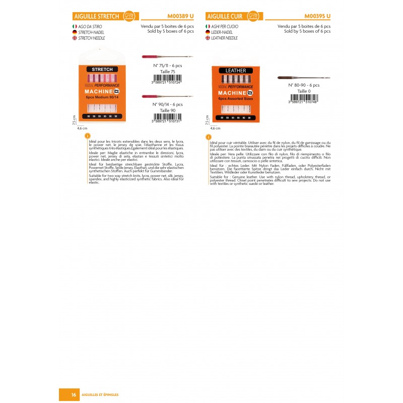 Stephanoise M389 - AIGUILLE STRETCH *6PCS