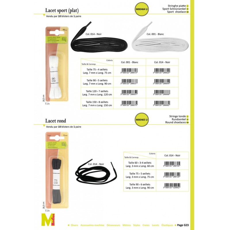 Stephanoise M465 - LACETS VILLE *1 PAIRE