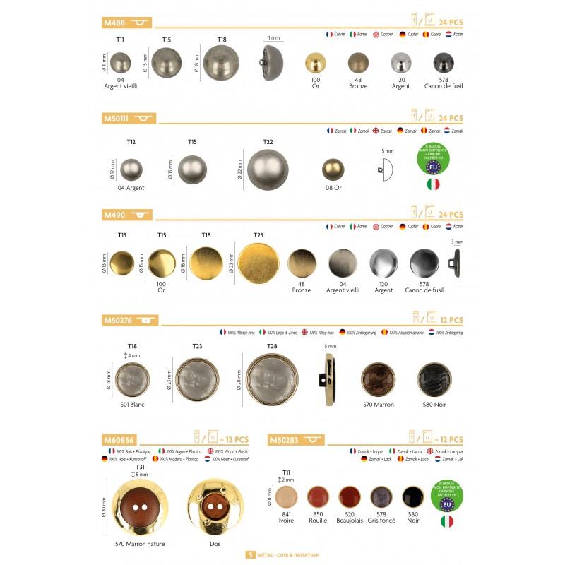 Stephanoise M488 - BOUTON METALLIQUE BOULE