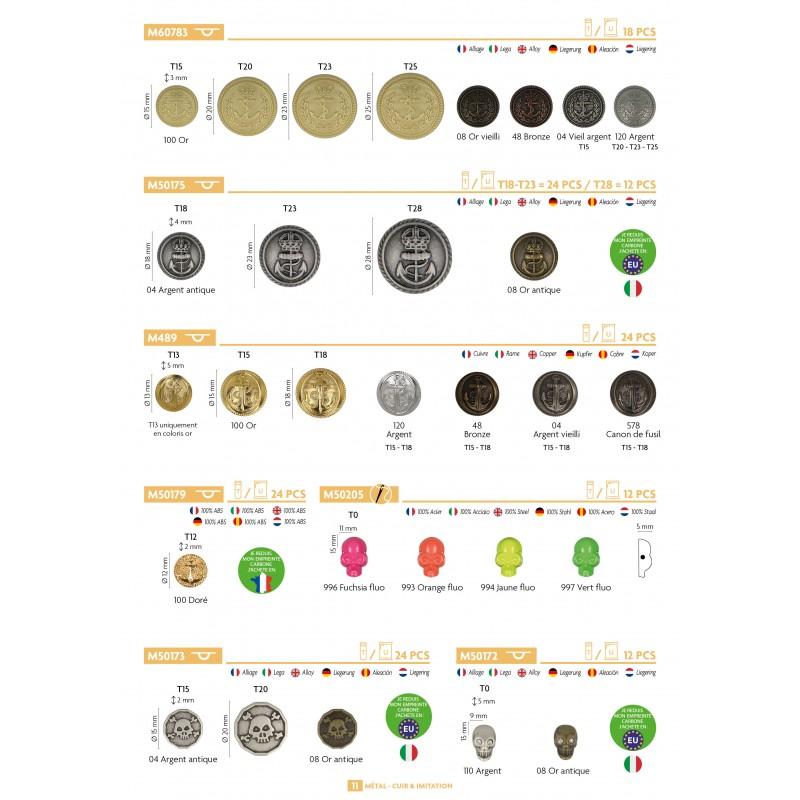 Stephanoise M489 - BOUTON METALIQUE - ANCRE