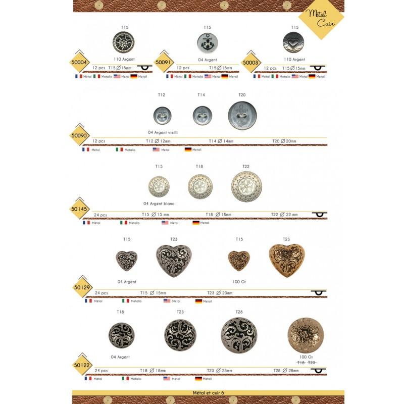 Stephanoise M50090 - BOUTON METAL ANCRE 2 TROUS