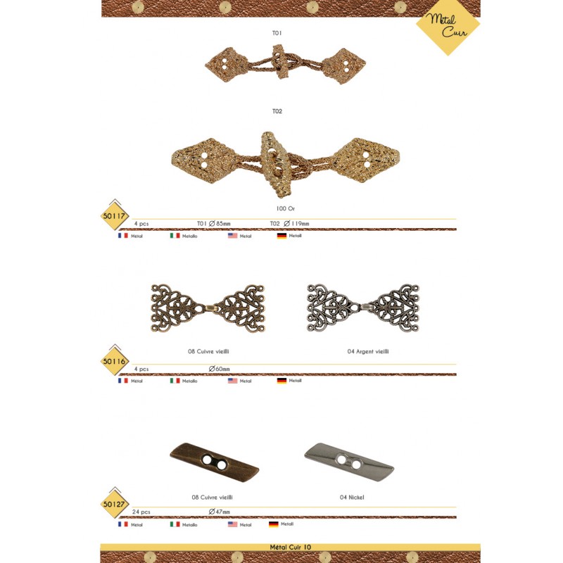 Stephanoise M50117 - BRANDEBOURG METAL OR