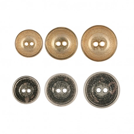 stephanoise M50120 - BOUTON METAL VIEILLI 2 TROUS
