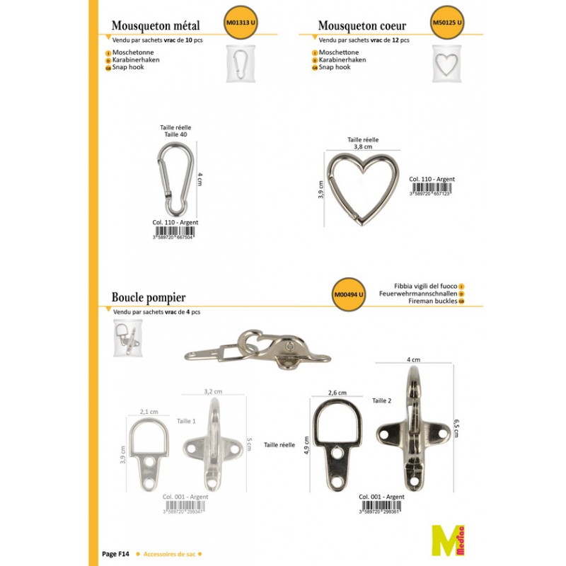 Stephanoise M50125 - MOUSQUETON COEUR *1P