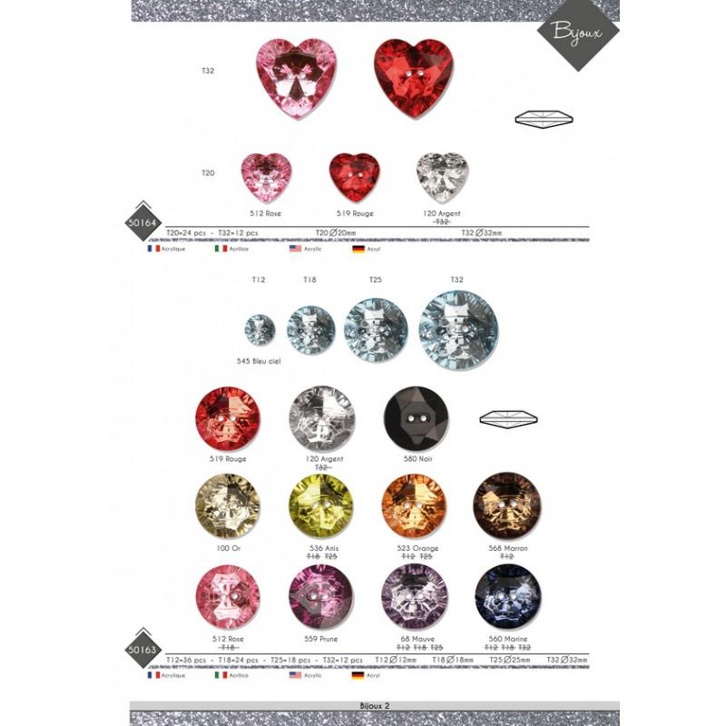 Stephanoise M50163 - BOUTON ROND "CRISTAL"