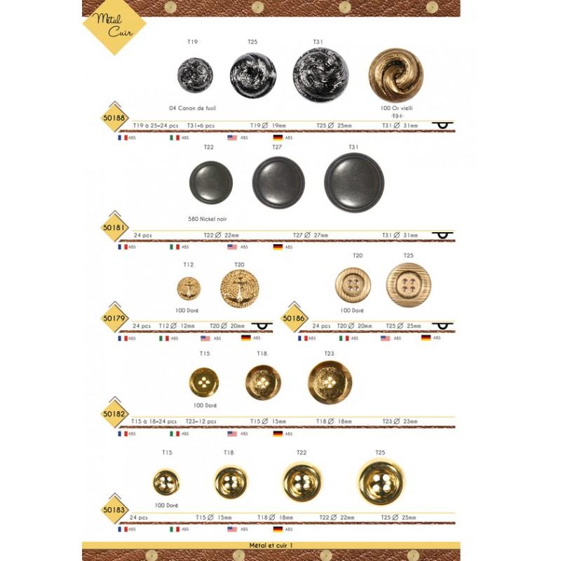 Stephanoise M50183 - BOUTON 4 TROUS DORE