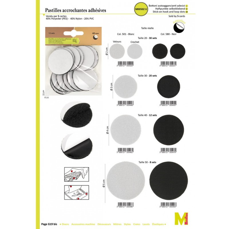 Stephanoise M502 - PASTILLES ACCROCHANTES 20 PAIRES