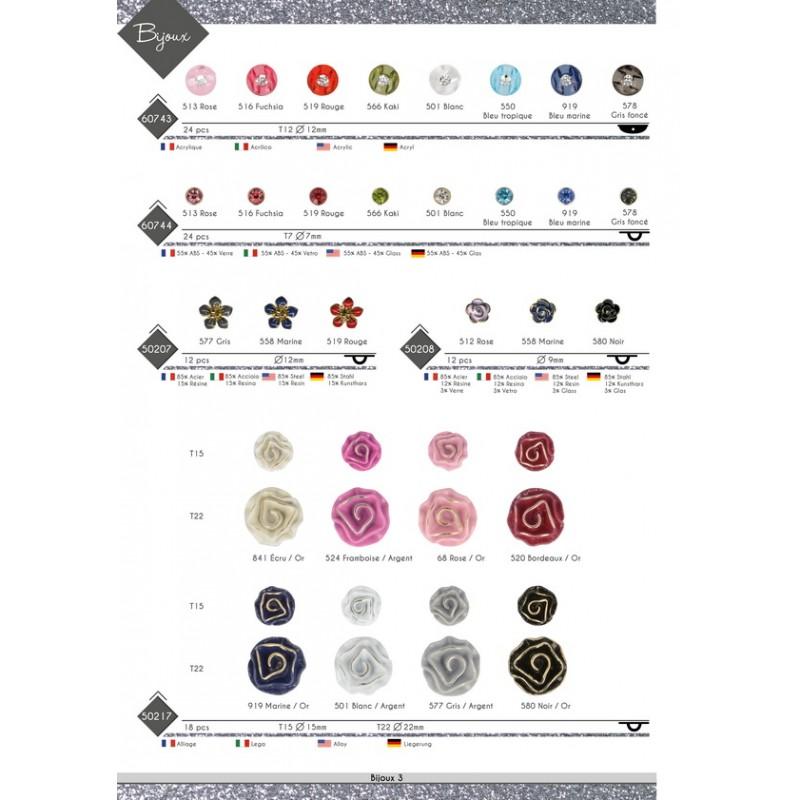 Stephanoise M50208 - BOUTON "ROSE" METAL