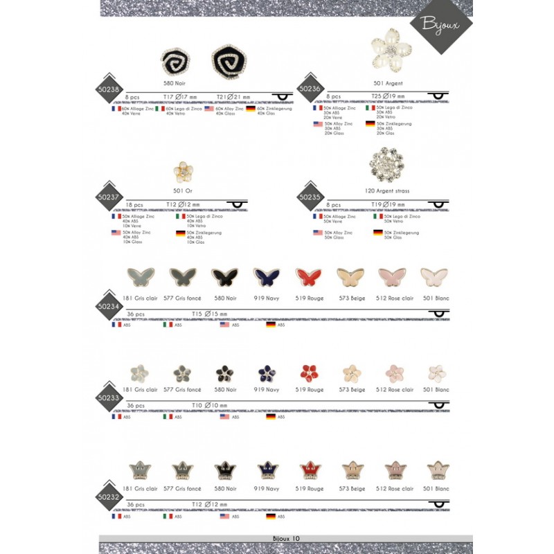 Stephanoise M50234 - BOUTON BIJOU PAPILLON