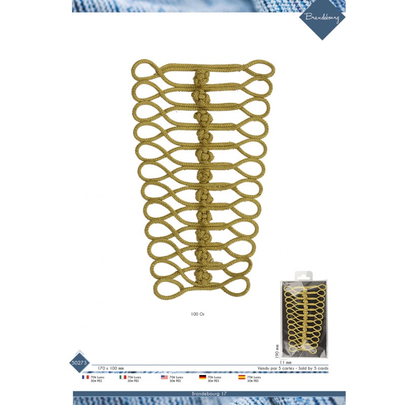 Stephanoise M50273 - BRANDEBOURG METALLIQUE 17X10CM
