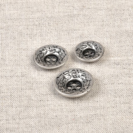 stephanoise M50343 - BOUTON METAL ARGENT VIEILLI