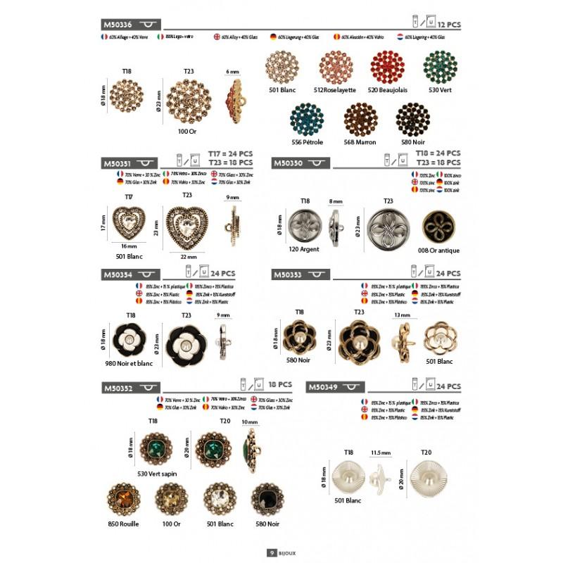 Stephanoise M50349 - BOUTON METAL PERLE