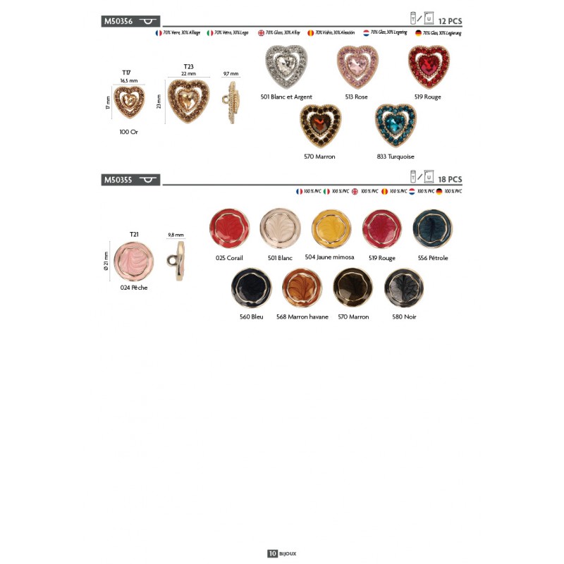 Stephanoise M50355 - BOUTON METAL ÉMAILLÉ