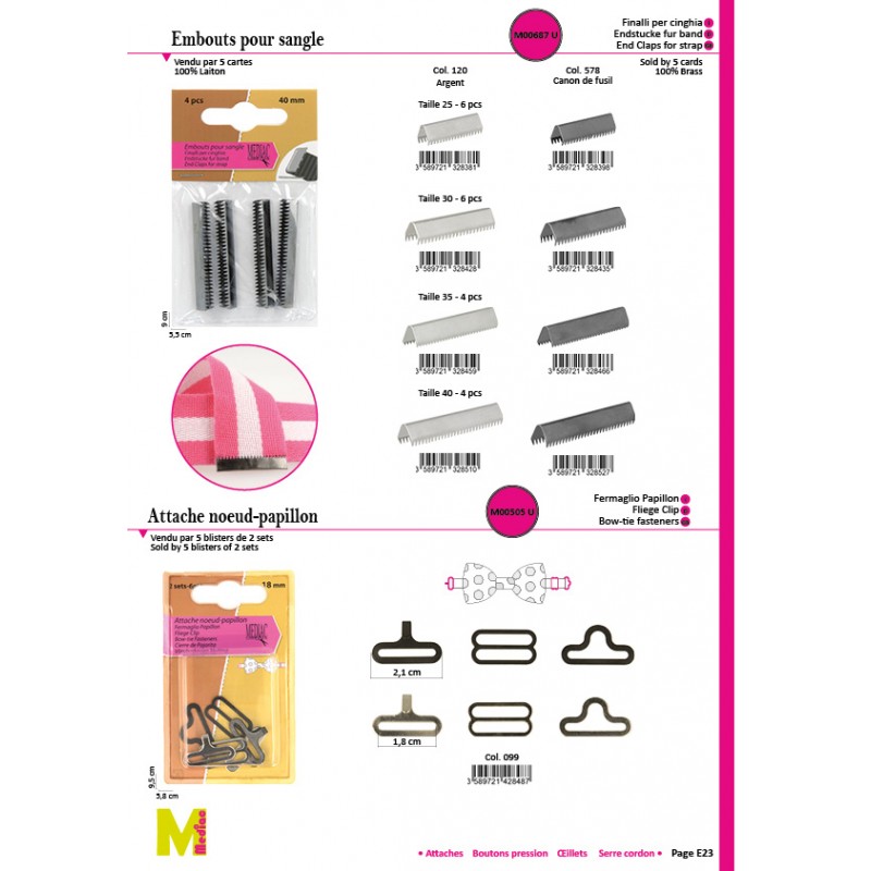 Stephanoise M505 - ATTACHE NOEUD PAPILLONS * 2 SETS