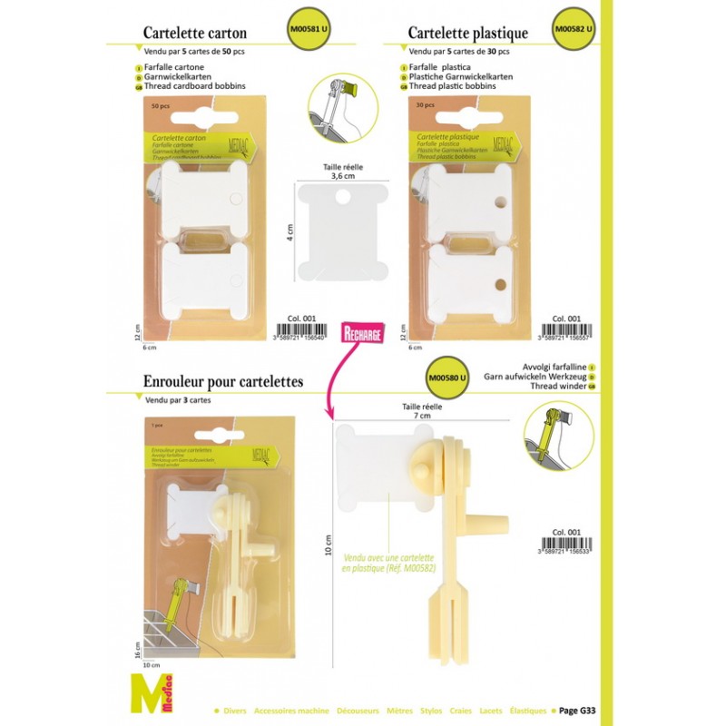 Stephanoise M582 - CARTELETTES PLASTIQUE *30P