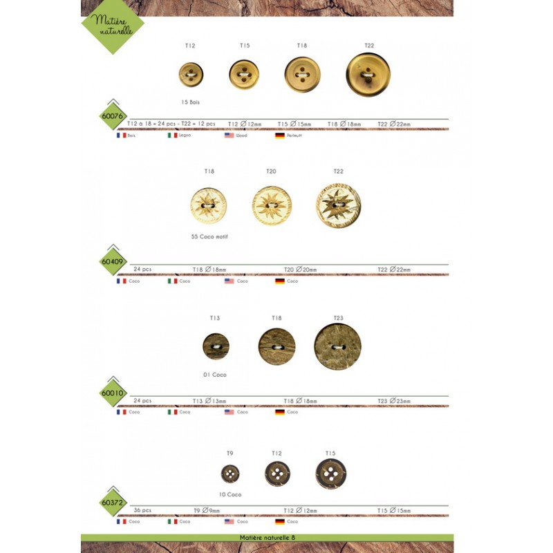 Stephanoise M60010 - BOUTON COCO BRUT