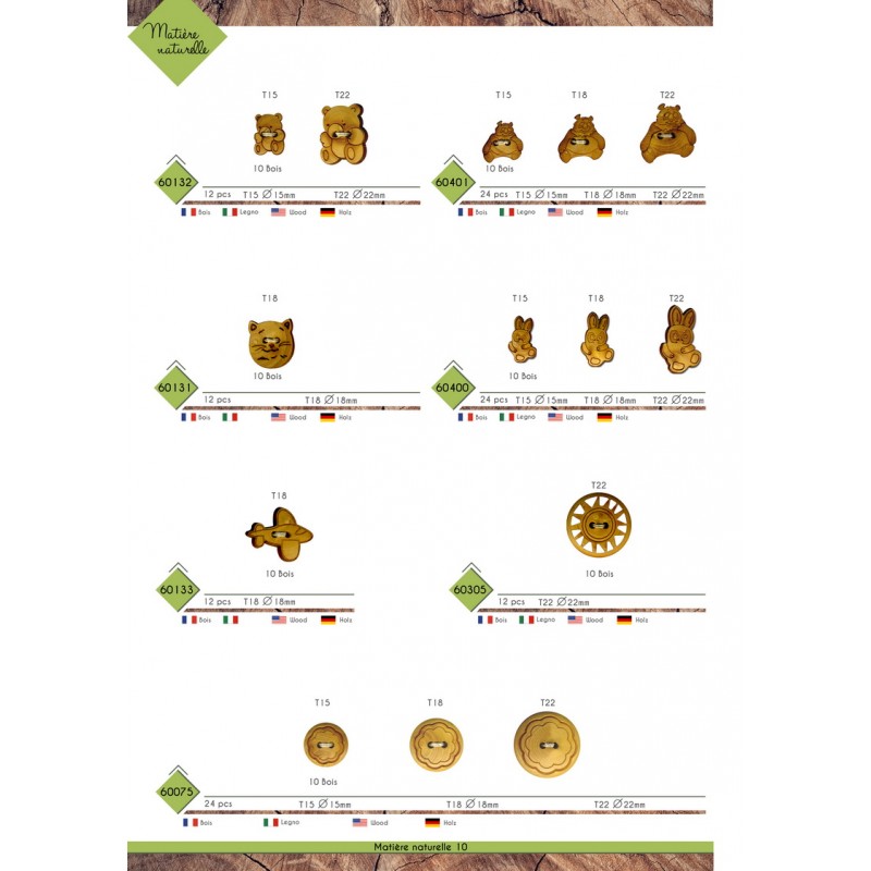 Stephanoise M60075 - BOUTON BOIS FLEUR