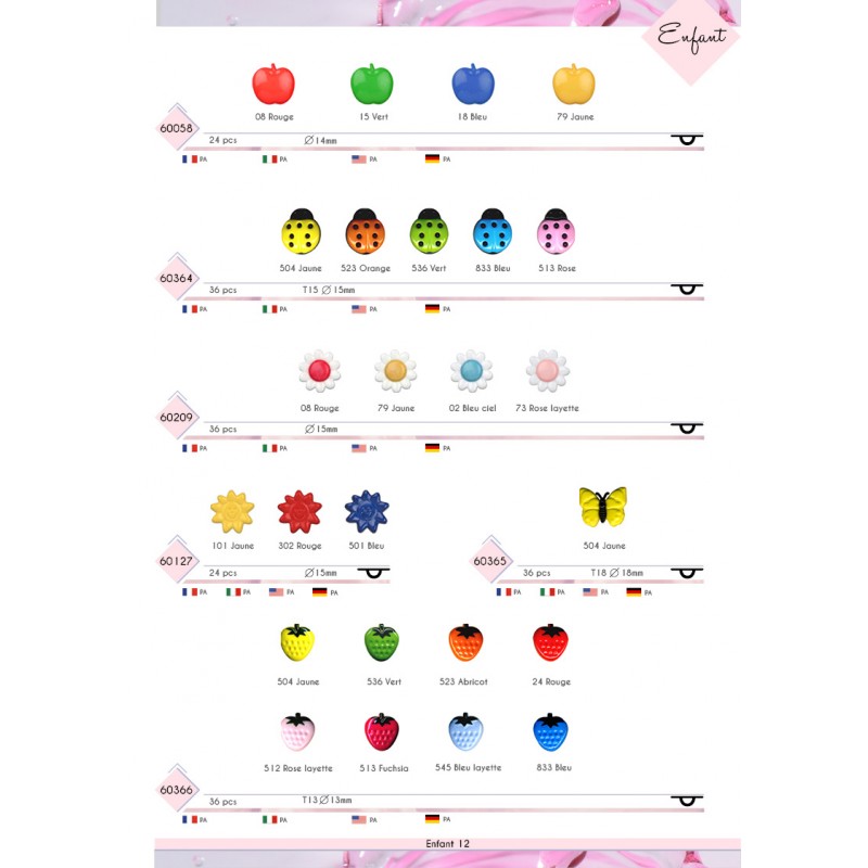 Stephanoise M60127 - BOUTON ENFANT SOLEIL