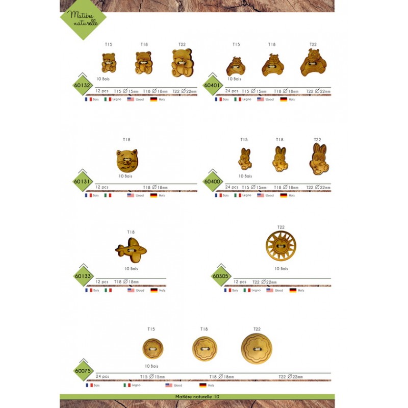 Stephanoise M60132 - BOUTON BOIS OURSON