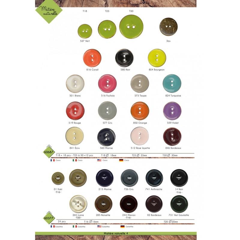 Stephanoise M60377 - BOUTON GALALITHE ROND 4 TROUS