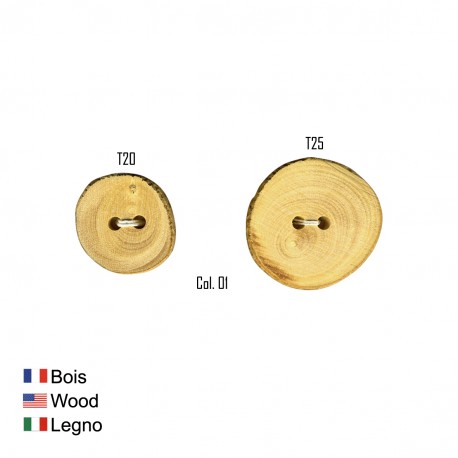 stephanoise M60423 - BOUTON TRONC BOIS 2 TROUS