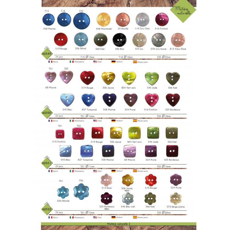 Stephanoise M60550 - BOUTONS NACRE COEUR