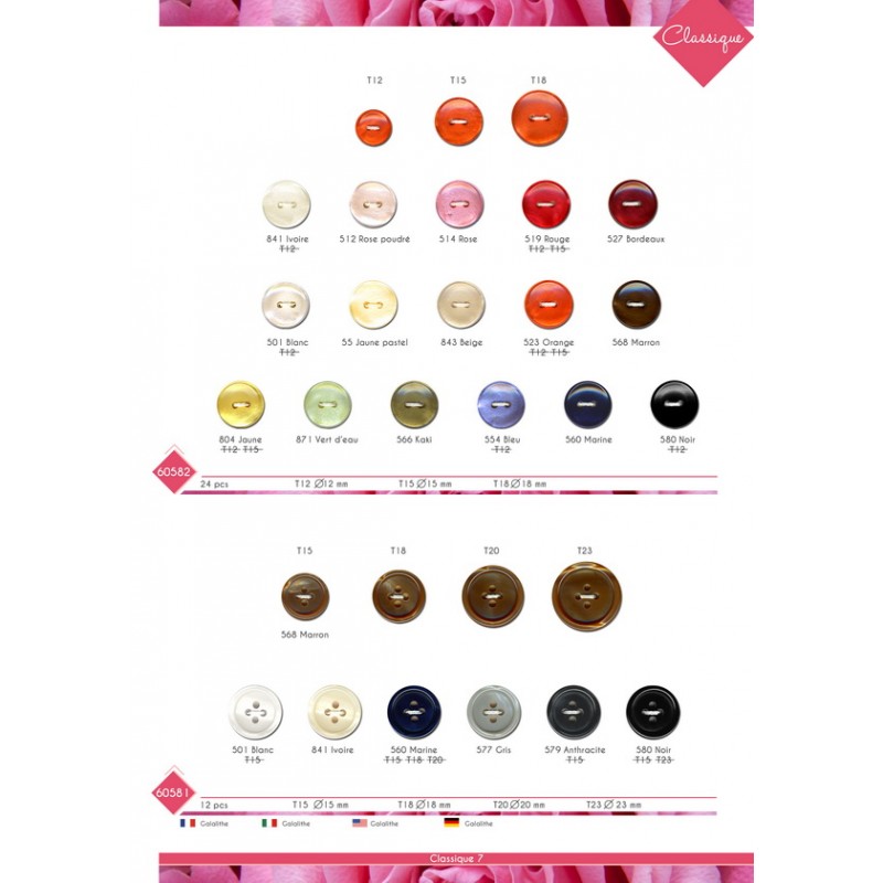 Stephanoise M60581 - BOUTON GALALITHE 4 TROUS