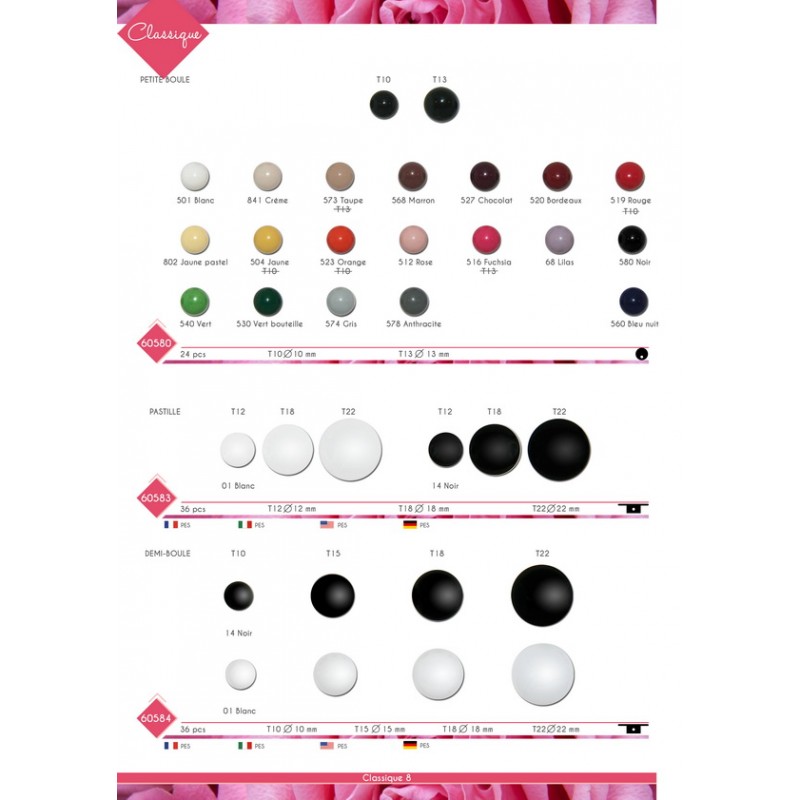 Stephanoise M60584 - BOUTON A QUEUE DEMI-BOULE